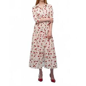 NEW ASTRID cherry maxi dress in ivory/milti